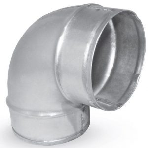 Kolano tłoczone, krótkie, mufa-nypel fi 100mm, 90st.